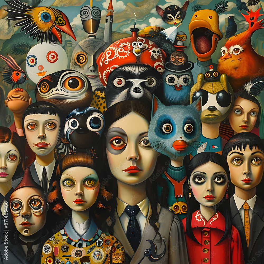 Obraz premium social network faces