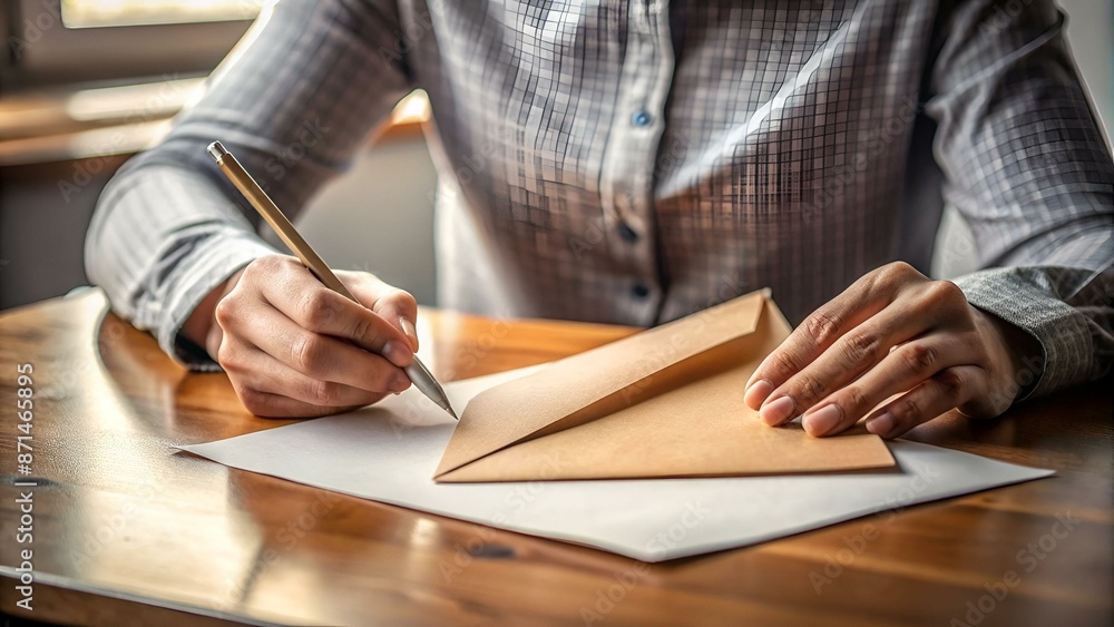Concept of preparation of anonymous letter, expect narrow focus Concept of preparation of anonymous letter, expect narrow focus