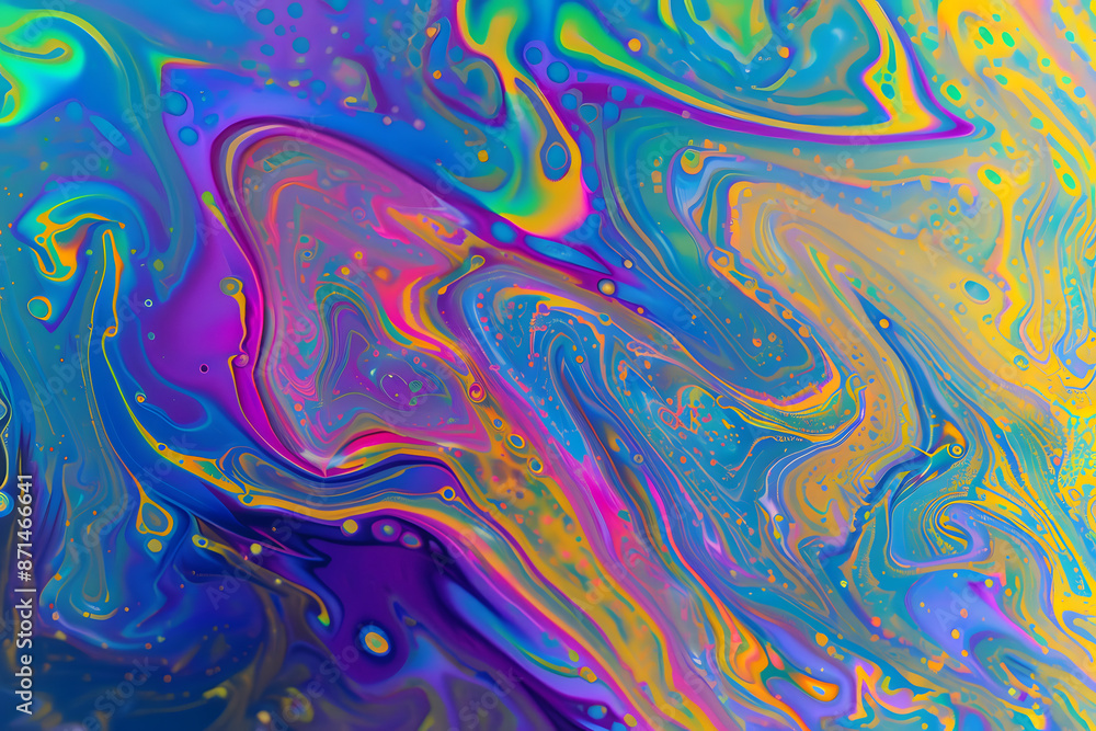 Obraz premium Colorful oil slick art abstract background backdrop rainbow photo texture design