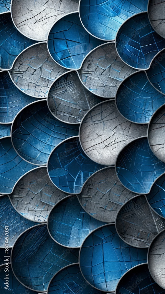 Abstract Blue and Grey Cracked Circle Pattern Wallpaper Abstract Blue and Grey Cracked Circle Pattern Wallpaper