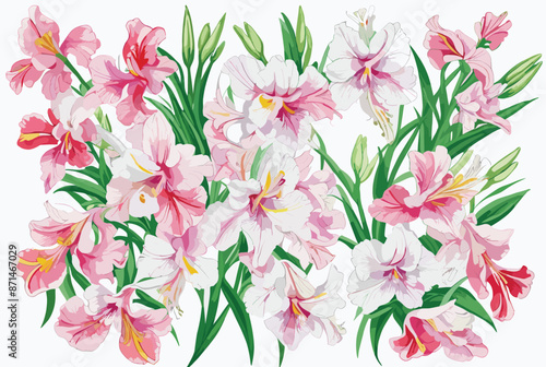 Adobe Illustrator Artwork vector watercolor painting colorful splashes on a white floral background flower leaf bouquet beautiful natural bloom graphic drawing rose pattern abstract painted