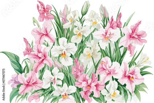 Adobe Illustrator Artwork vector watercolor painting colorful splashes on a white floral background flower leaf bouquet beautiful natural bloom graphic drawing rose pattern abstract painted