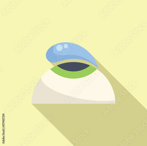 Saline solution is being applied to an eye to relieve dryness or irritation