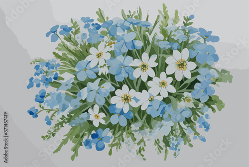 Adobe Illustrator Artwork vector watercolor painting colorful splashes on a white floral background flower leaf bouquet beautiful natural bloom graphic drawing rose pattern abstract painted