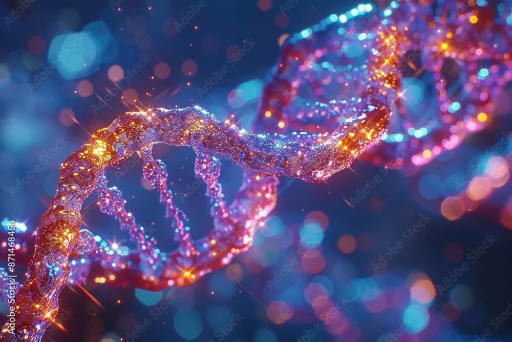 A vivid graphic of a DNA double helix in bright colors highlights genetic complexity, while a chemical diagram reveals the intricate nature of life. A vivid graphic of a DNA double helix in bright colors highlights genetic complexity, while a chemical diagram reveals the intricate nature of life.