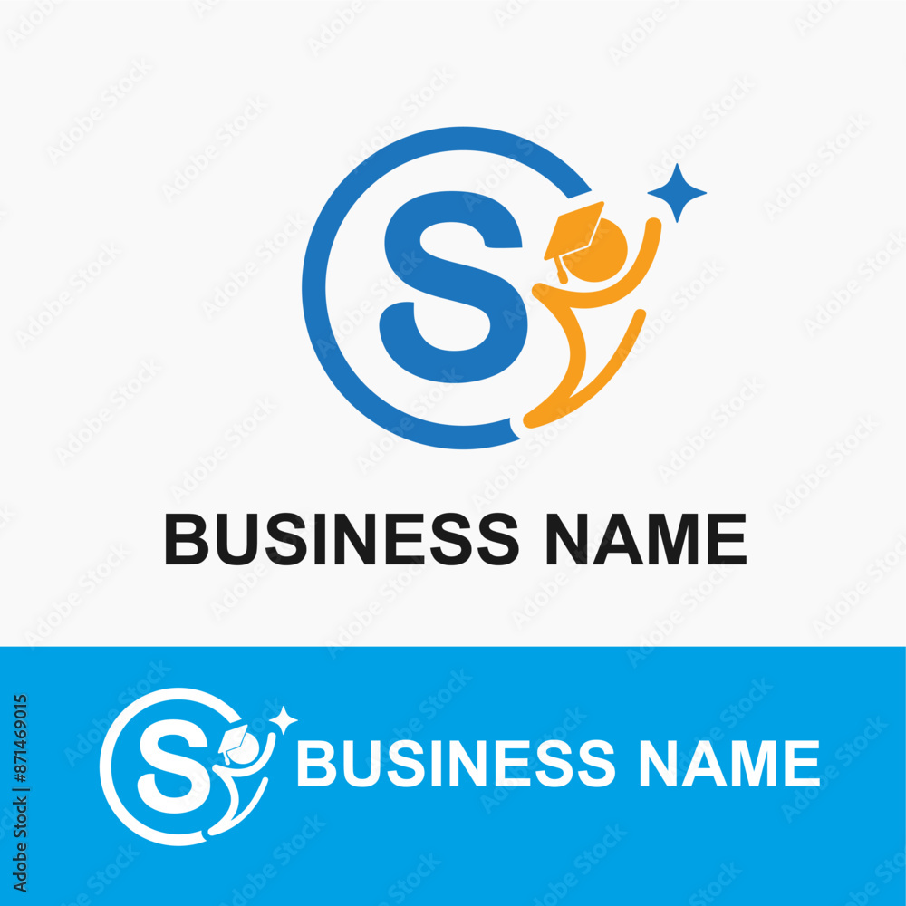 Initial Letter S Student, Toga Cap and Shine Icon for Education, School, Academy Center Business Logo Idea Template Initial Letter S Student, Toga Cap and Shine Icon for Education, School, Academy Center Business Logo Idea Template