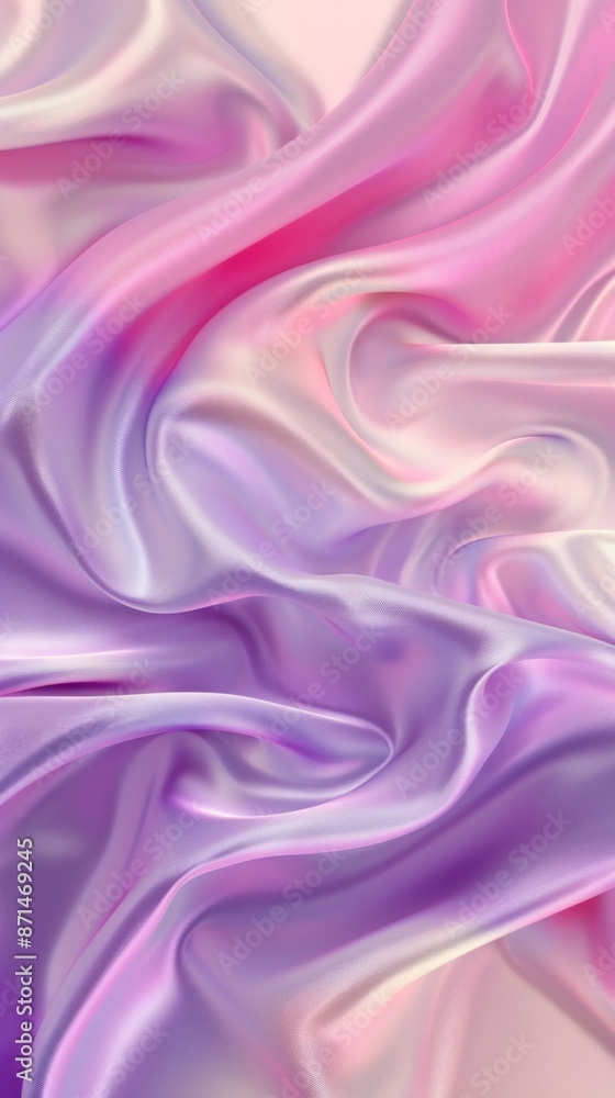 Obraz premium Abstract Purple and Pink Silk Fabric Draped and Flowing in Soft Waves
