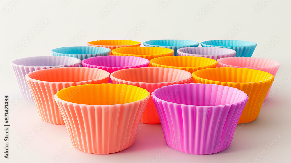 Silicone molds for baking cupcakes. Close-up. Silicone molds for baking cupcakes. Close-up.
