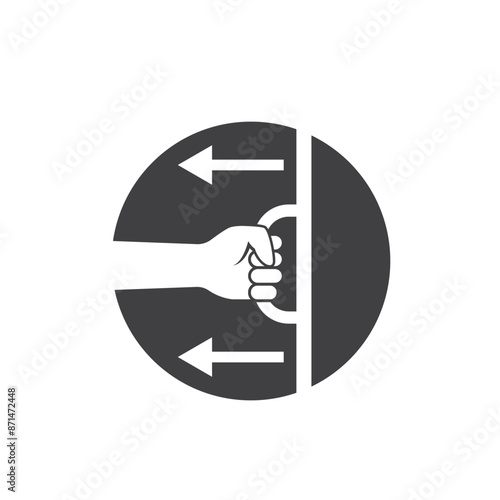 black pull sign icon vector element design template