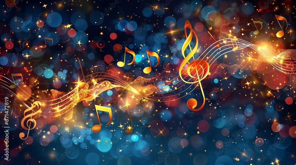 abstract music background with notes abstract music background with notes