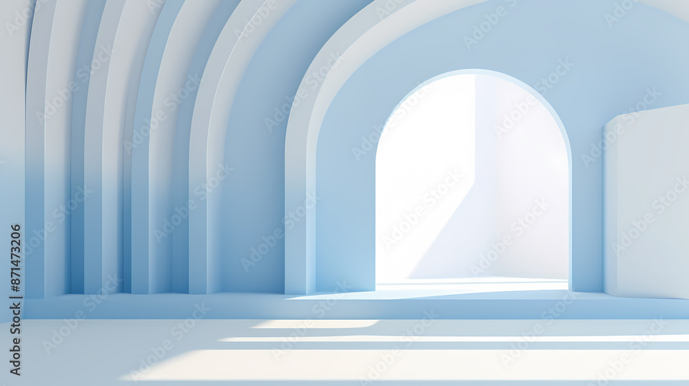 3d rendered blue hall 3d rendered blue hall