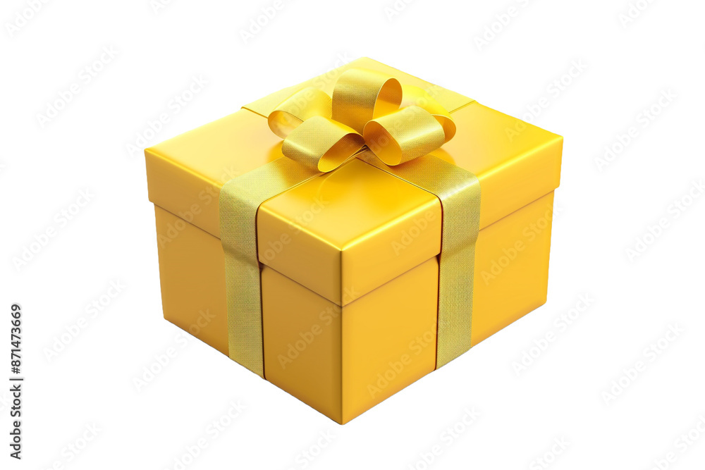 Fototapeta premium yellow gift box isolated on transparent background