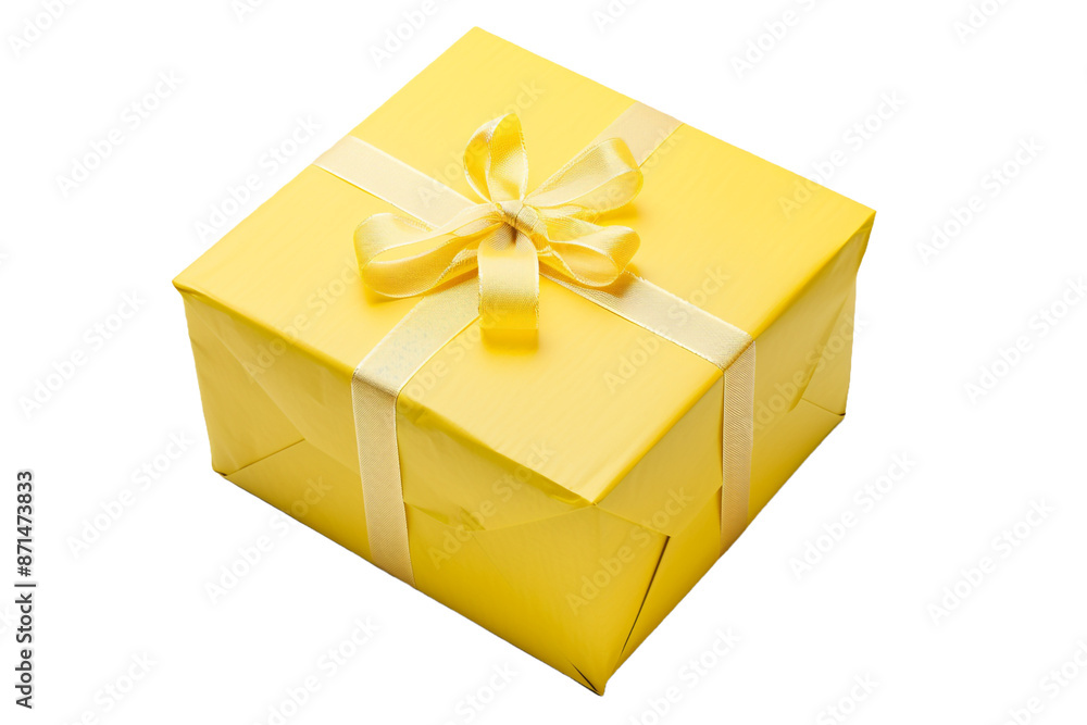 yellow gift box isolated on transparent background yellow gift box isolated on transparent background