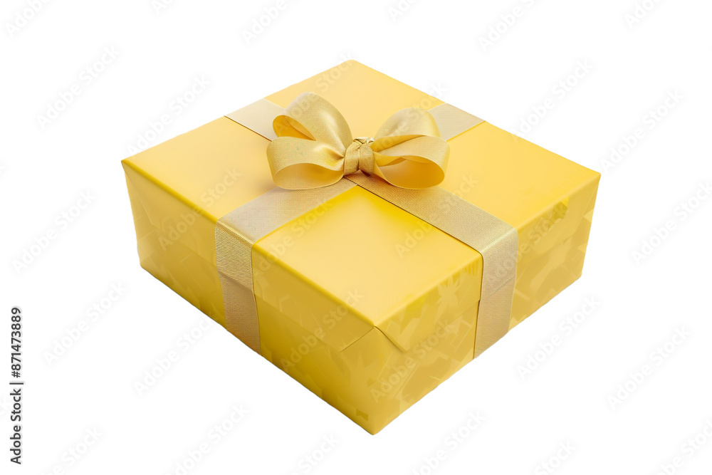 yellow gift box isolated on transparent background yellow gift box isolated on transparent background