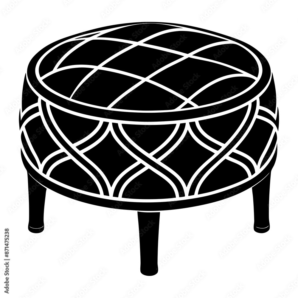 Tabouret Silhouette Vector Illustration Tabouret Silhouette Vector Illustration