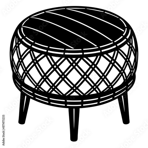 Tabouret Silhouette Vector Illustration