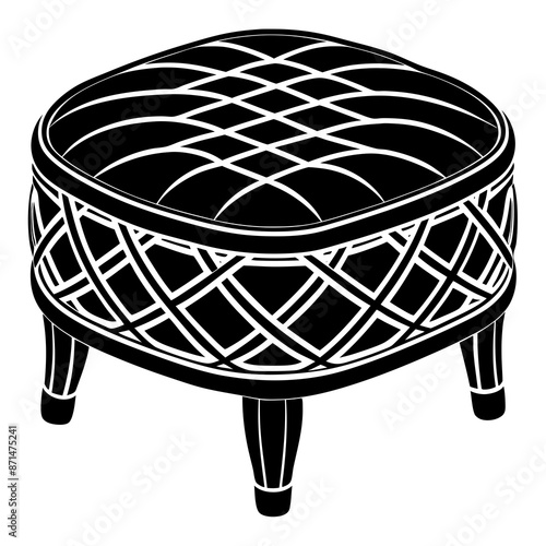 Tabouret Silhouette Vector Illustration
