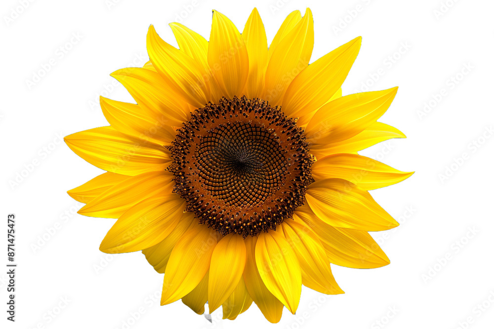 Fototapeta premium yellow sunflower isolated on transparent background