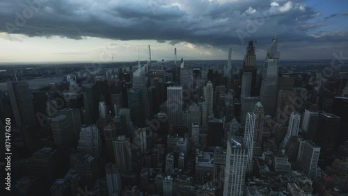 Wallpaper Mural New York City, time-lapse of Manhattan skyscrapers with a cloudy sky. High angle view. Torontodigital.ca