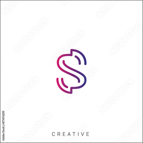 S Creative Latter Logo Design. By Custom Branding Logo. Creative Logo Design. Logo Template. Vector illustration. Modern Design. Monogram Design