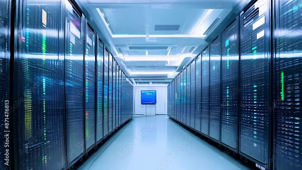 Modern Data Center with Advanced Server Equipment Modern Data Center with Advanced Server Equipment
