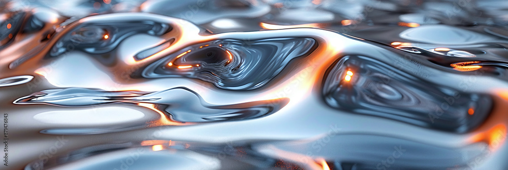 Close-up Texture of Liquid Shiny Metal Close-up Texture of Liquid Shiny Metal