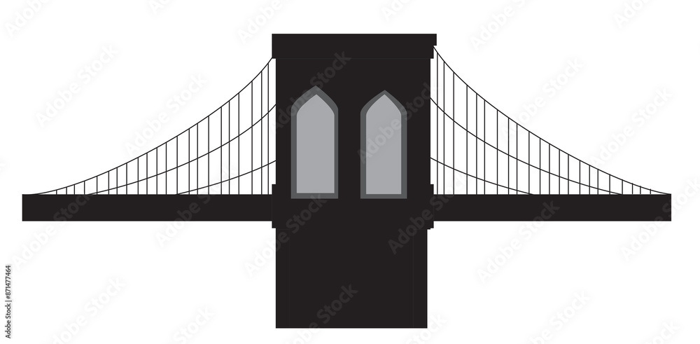 Fototapeta premium A vector art of New York City's Brooklyn Bridge.