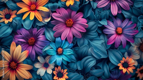 Wallpaper Mural Colorful flowers background Torontodigital.ca