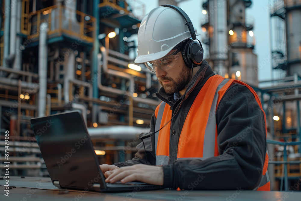 A male engineer in a chemical plant A male engineer in a chemical plant