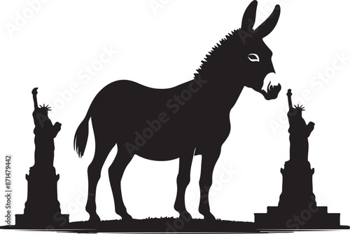 Donkey design silhouette vector art work EPS file, Generator AI