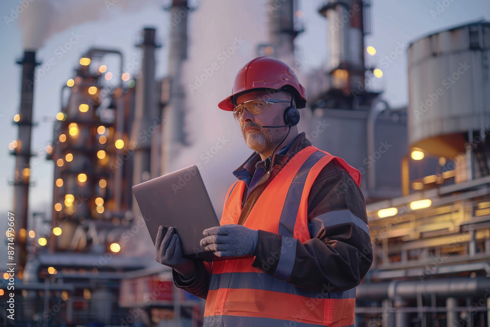 A male engineer in a chemical plant A male engineer in a chemical plant