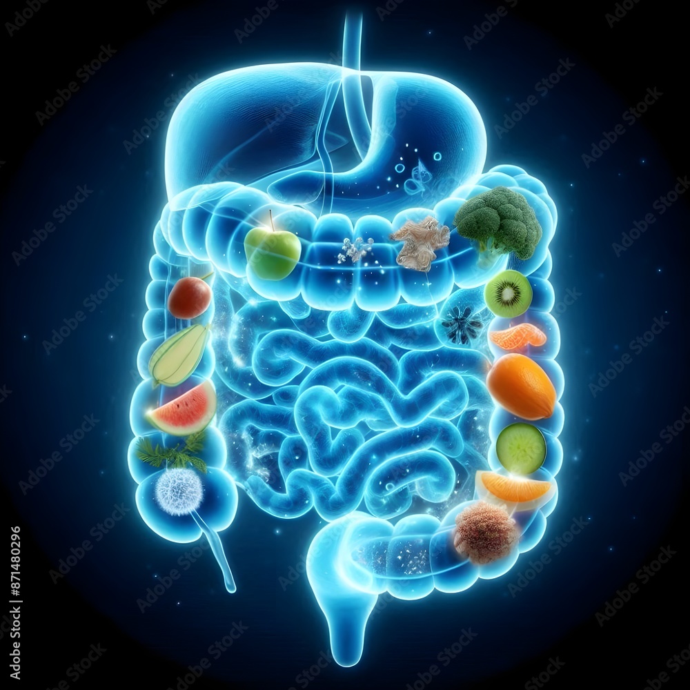 Digestive System with Food. Digestive System with Food.