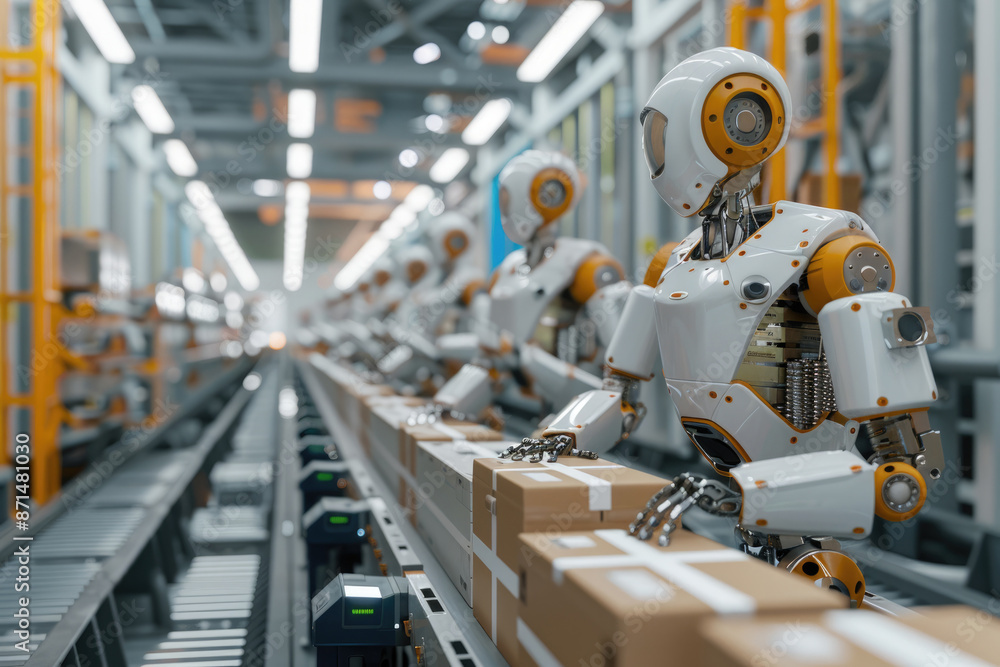 Artificial intelligence robots sort goods Artificial intelligence robots sort goods