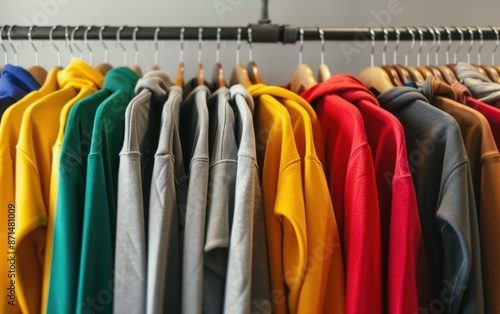 Wallpaper Mural Colorful Assortment of Hoodies on Display Torontodigital.ca