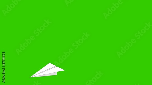 Animated Paper Airplane Flying and Landing
