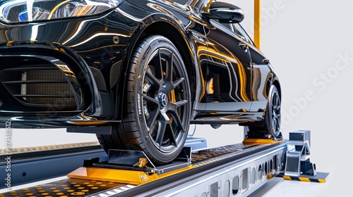 Wallpaper Mural f an asymmetrical car lift, isolate on white background Torontodigital.ca