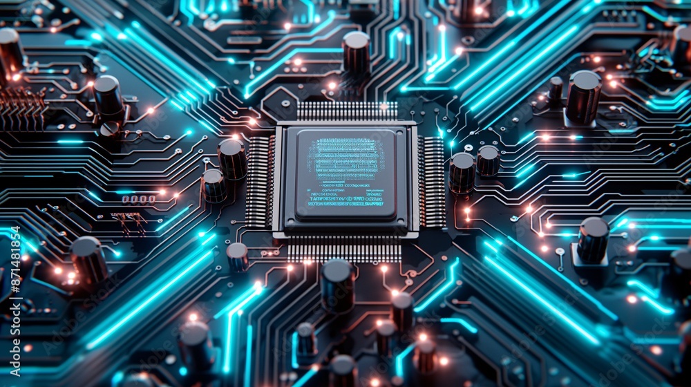 Fototapeta premium a circuit board, isolate on white background