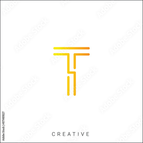 T Creative Latter Logo Design. By Custom Branding Logo. Creative Logo Design. Logo Template. Vector illustration. Modern Design. Monogram Design