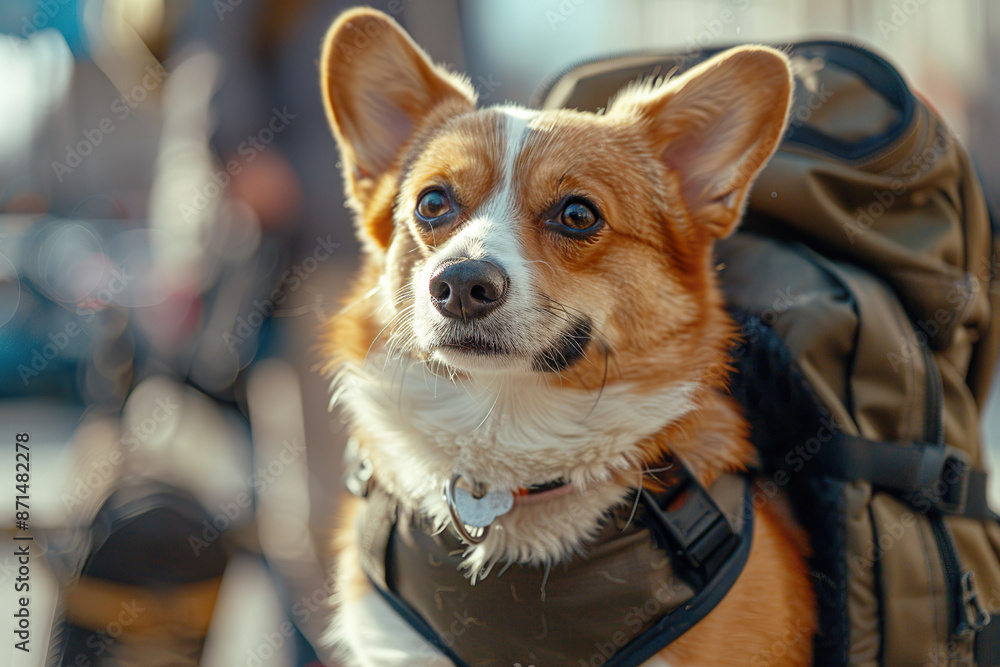 Corgi with Backpack Ready for Adventure Corgi with Backpack Ready for Adventure