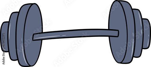 cartoon a dumbbell