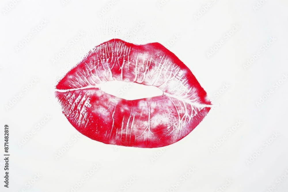 red lipstick kiss mark isolated on white background red lipstick kiss mark isolated on white background