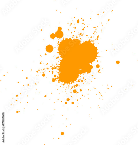 orange watercolor painting splash splatter grunge graphic element vector