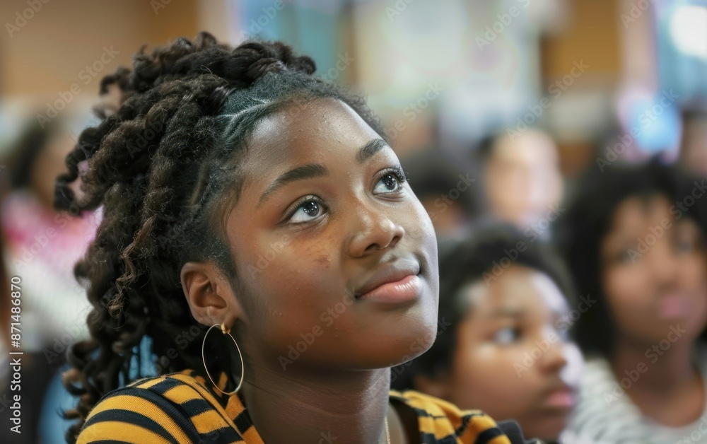Contemplative Young Woman in Audience Contemplative Young Woman in Audience