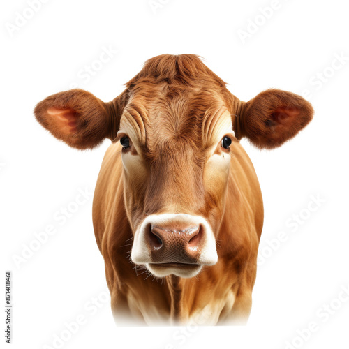 cute cow looking isolated on white