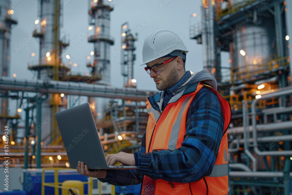 A male engineer in a chemical plant A male engineer in a chemical plant