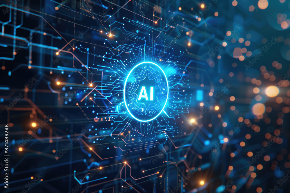 Blue artificial intelligence chip Blue artificial intelligence chip