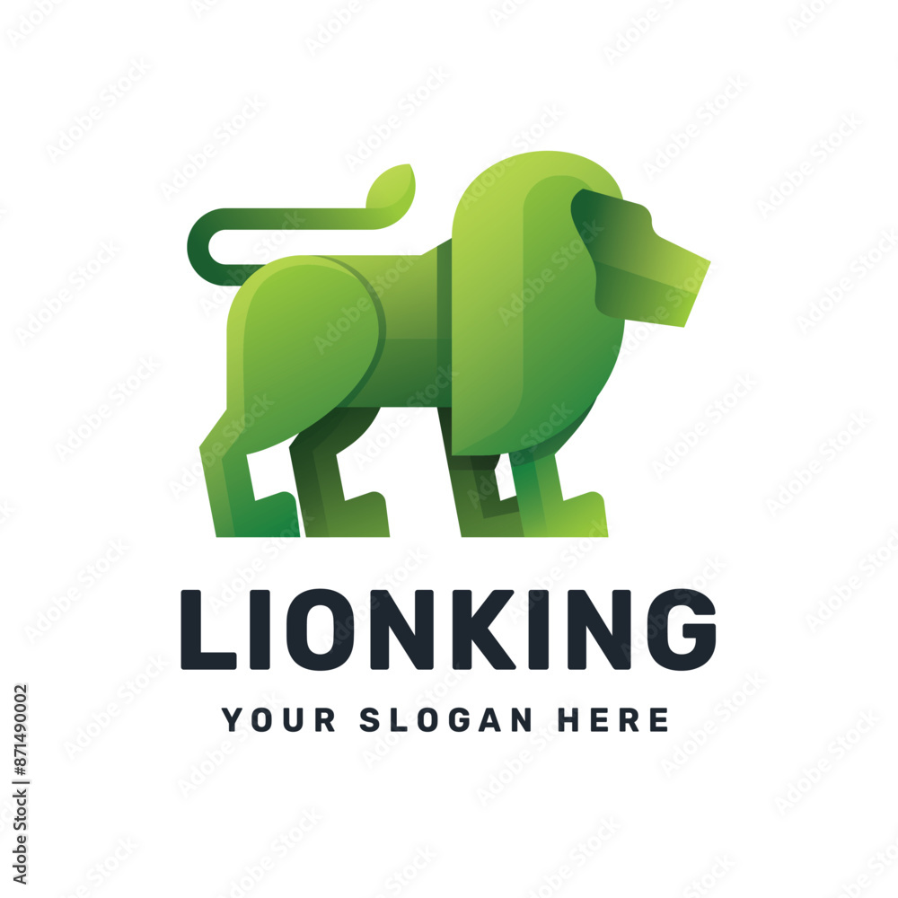 Obraz premium Lion logo icon design vector illustration, gradient colorful style logo for company