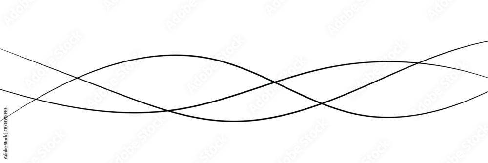 Abstract Wavy Line. Wavy line horizontal divider outline minimalist art. Thin line wavy abstract vector background. Curve wave seamless pattern. Line art striped graphic template. On white background. Abstract Wavy Line. Wavy line horizontal divider outline minimalist art. Thin line wavy abstract vector background. Curve wave seamless pattern. Line art striped graphic template. On white background.