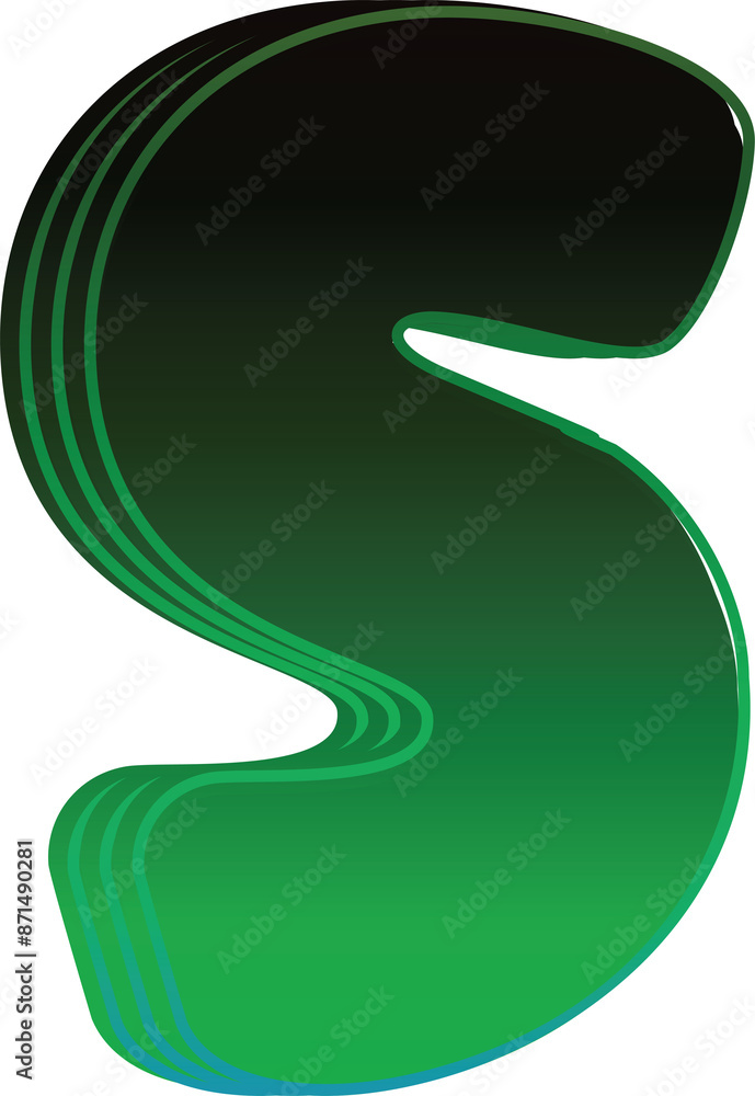 Gradient alphabet letter S Gradient alphabet letter S