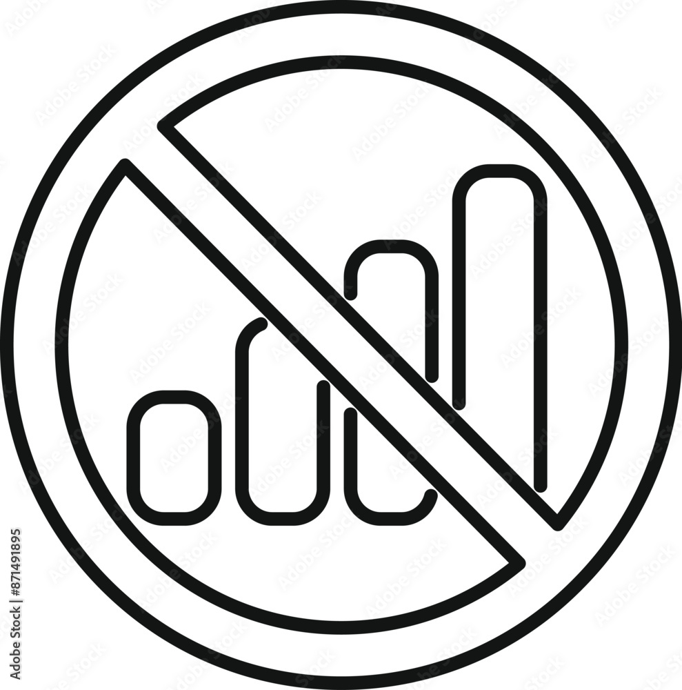 No signal sign indicating a lack of cellular network coverage No signal sign indicating a lack of cellular network coverage